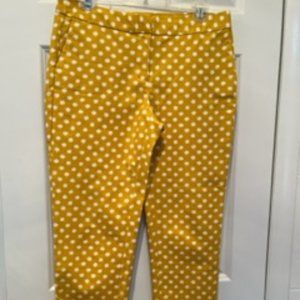 Boden Cropped Pants Gold and White print  US 8R